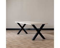 Bronx71® Eettafel Bodo melamine beige 220 x 90 cm