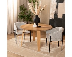 Bronx71® Eettafel Bowie rond naturel eiken Ø 120 cm