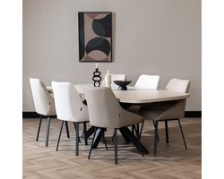 Bronx71® Eettafel Carl melamine beige deens ovaal 240 x 120 cm