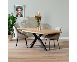 Bronx71® Eettafel Carl melamine eiken deens ovaal 240 x 120 cm