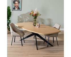 Bronx71® Eettafel Dio melamine eiken deens ovaal 240 x 120 cm