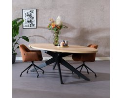 Bronx71® Eettafel Dio melamine eiken ovaal 270 x 130 cm