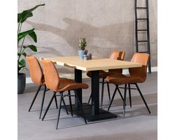 Bronx71® Eettafel Nils melamine eiken 140 x 80 cm