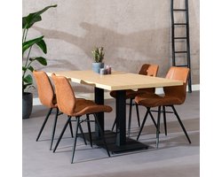 Bronx71® Eettafel Nils melamine eiken 160 x 80 cm