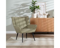 Bronx71® Fauteuil City linnen olijfgroen