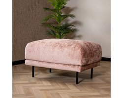 Bronx71® Hocker Denver roze stof chenille