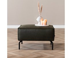 Bronx71® Hocker Kansas eco-leer olive green