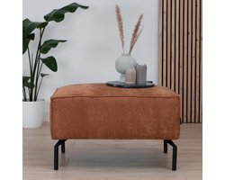 Bronx71® Hocker Kansas stof gemêleerd terracotta
