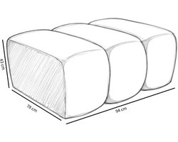 Bronx71® Hocker Luca bouclé stof rood/roze