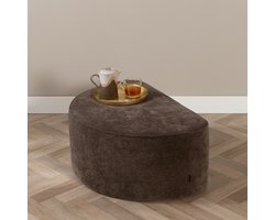 Bronx71® Hocker Lune halve maan chenille bruin
