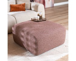 Bronx71® Hocker Maine bouclé stof rood/roze