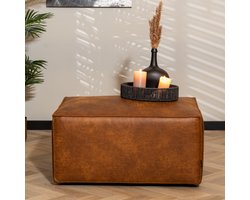 Bronx71® Hocker Memphis eco-leer cognac