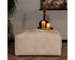 Bronx71® Hocker Memphis wit/beige stof chenille