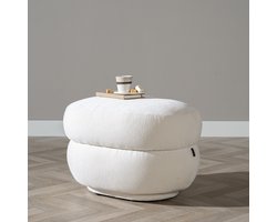 Bronx71® Hocker Mia ovaal chenille off white