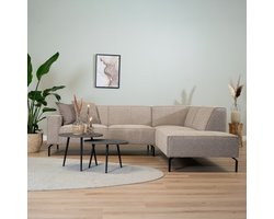 Bronx71® Hoekbank Kansas ribstof taupe rechts