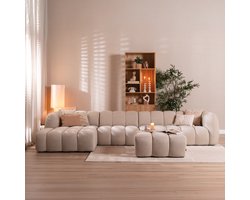 Bronx71® Hoekbank Luca XL chenille beige links