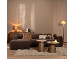 Bronx71® Hoekbank Maine chenille stof bruin links