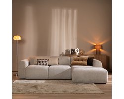 Bronx71® Hoekbank Maine gemêleerde stof taupe rechts