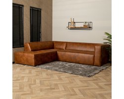 Bronx71® Hoekbank Memphis eco-leer cognac links