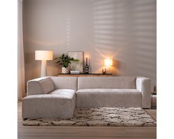 Bronx71® Hoekbank Memphis stof chenille wit/beige links