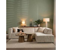 Bronx71® Hoekbank Memphis wit/beige stof chenille rechts