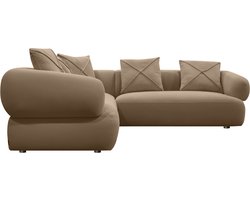 Bronx71® Hoekbank Palermo velvet taupe links