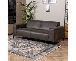 Bronx71® Industriële bank 2,5-zits Vegas eco-leer antraciet