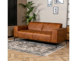 Bronx71® Industriële bank 2,5-zits Vegas eco-leer cognac