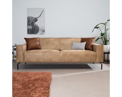 Bronx71® Industriële bank 3-zits Kansas eco-leer beige