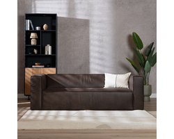 Bronx71® Industriële bank 3-zits Memphis eco-leer bruin