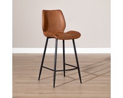Bronx71® Industriële barkruk Barrel cognac eco-leer 69 cm - barstoel
