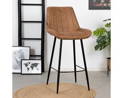 Bronx71® Industriële barkruk Brooke cognac 74 cm - barstoel