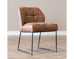 Bronx71® Industriële eetkamerstoel Abel cognac - stoel