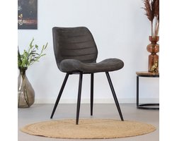 Bronx71® Industriële eetkamerstoel Morris antraciet - stoel