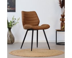 Bronx71® Industriële eetkamerstoel Morris cognac - stoel
