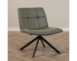 Bronx71® Industriële fauteuil Eevi olijfgroen eco-leer