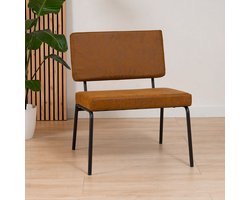 Bronx71® Industriële fauteuil Espen cognac eco-leer