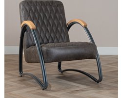 Bronx71® Industriële fauteuil Ivy eco-leer antraciet