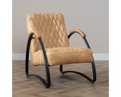 Bronx71® Industriële fauteuil Ivy eco-leer beige