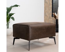 Bronx71® Industriële hocker Vegas eco-leer bruin