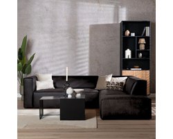 Bronx71® Industriële hoekbank Memphis eco-leer antraciet rechts