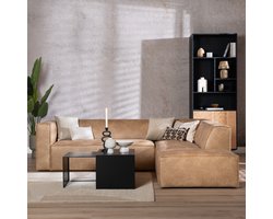 Bronx71® Industriële hoekbank Memphis eco-leer beige rechts