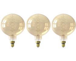 Bronx71® Lichtbron LED bol Ø20 cm (set van 3) amberkleurig
