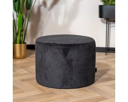 Bronx71® Poef Scandinavisch Myles stof gemêleerd zwart