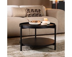 Bronx71® Salontafel Rio Ø58 cm zwart eiken - Salontafel rond