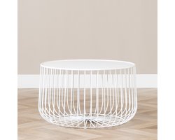Bronx71® Salontafel Senna metaal wit - Salontafel rond