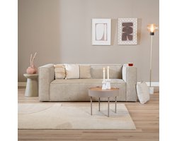 Bronx71® Scandinavische bank Memphis 2,5-zits taupe stof gemêleerd