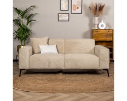 Bronx71® Scandinavische bank Vegas 2,5-zits taupe stof gemêleerd