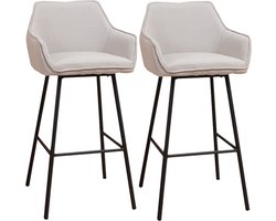 Bronx71® Scandinavische barkruk Andor gerecyclede stof grijs 65-78 cm - Barkrukken set van 4 - barstoel