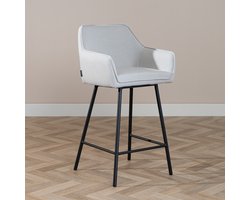 Bronx71® Scandinavische barkruk Andor gerecyclede stof grijs 65-78 cm - barstoel